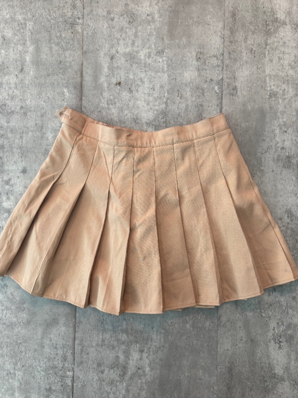 Pleated Skirt Skort Shorts Lined Stretch Schoolgirl Mini Khaki Tan NEW 12/14